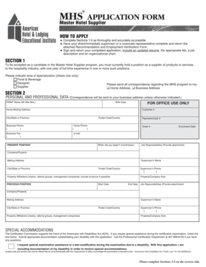 Master Hotel Supplier Application Form