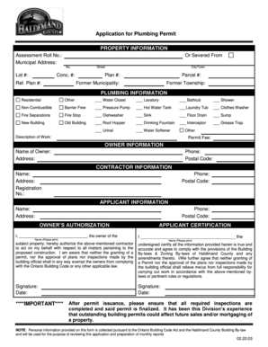 Application for Plumbing Permit