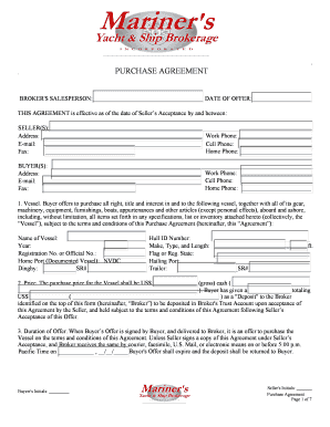 Vessel Purchase Agreement