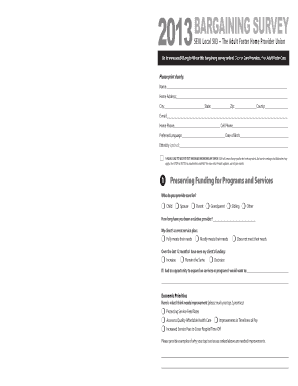 SEIU Local 503 Bargaining Team Nomination Form