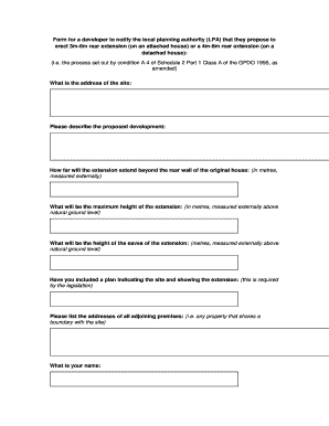 UK Rear Extension Notification Form
