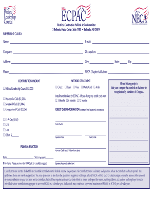 Electrical Construction Political Action Committee Contribution Form