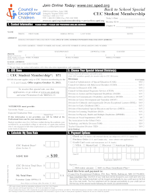 CEC Student Membership Application