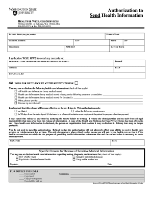 Authorization to Send Health Information
