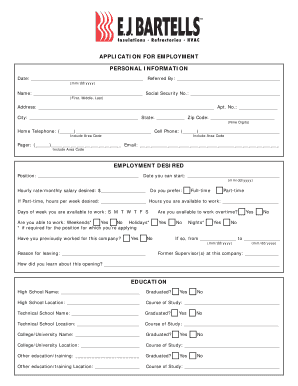 Employment Application Form