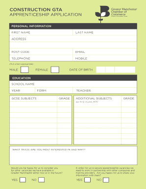Construction Apprenticeship Application