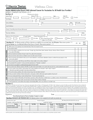 Vaccine Administration Record Informed Consent