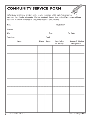 Community Service Form