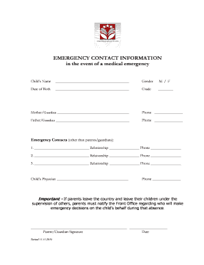 Emergency Contact Information Form