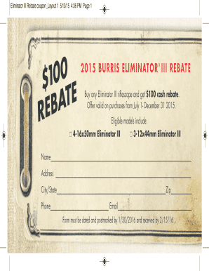 2015 Burris Eliminator III Rebate Form