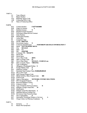 DD 350 Report for FA8771-04-D-0004