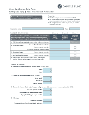 Daniels Fund Grant Application Supplement Form