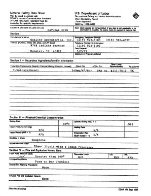Material Safety Data Sheet