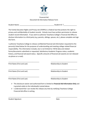 Financial Aid Information Release Form