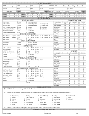 Physical Exam Form