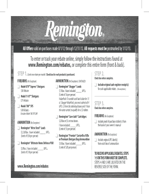 Remington Fall Rebate Form 2012