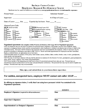 Employee Leave Request Form