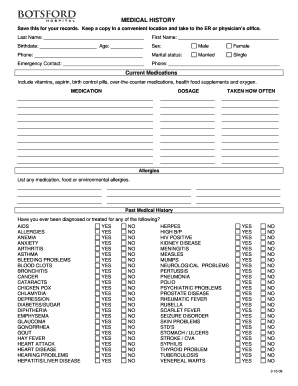 Medical History Form