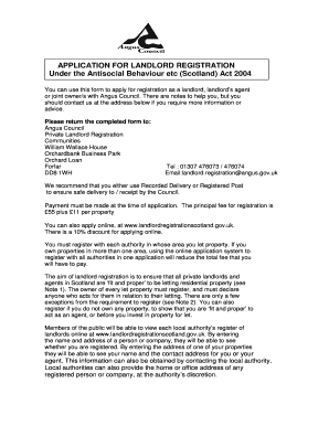 Landlord Registration Application Form