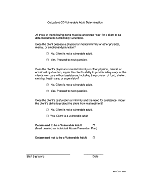 Vulnerable Adult Determination Form