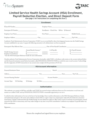 Health Savings Account Enrollment Form
