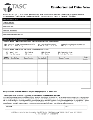 Employee Reimbursement Claim Form