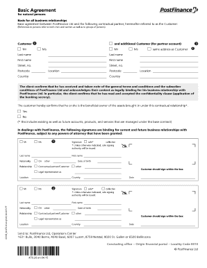 PostFinance Basic Agreement