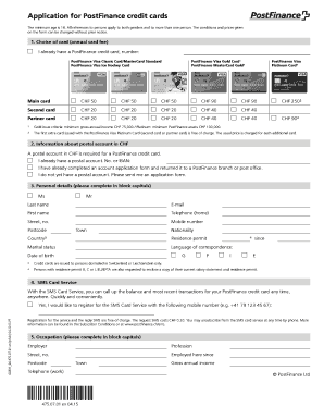 PostFinance Credit Card Application