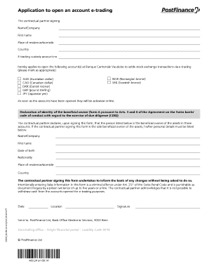 E-Trading Account Application