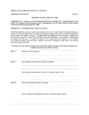 Assured Tenancy Terms Application Form AT3 (T)