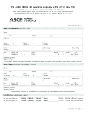 50-Plus Group Term Life Insurance Application