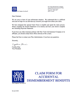 Accidental Dismemberment Claim Form