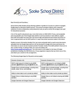 Google Apps for Education Consent Form