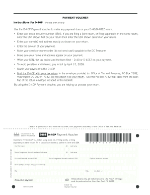 DC D-40P Payment Voucher