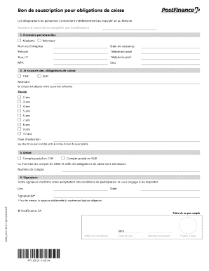 Bon de souscription pour obligations de caisse