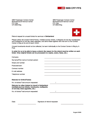 SBB Refund Request Form