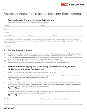 Ärztliches Attest für Reisende mit einer Behinderung