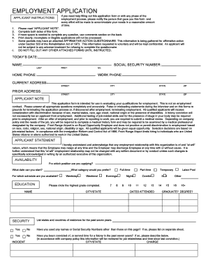 Employment Application Form