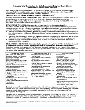 Early Intervention Program Referral Form