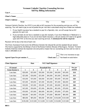 Self Pay Form - Roman Catholic Diocese of Burlington - vermontcatholic