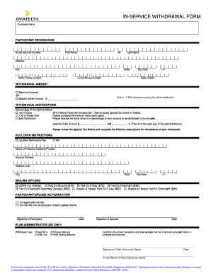 In-Service Withdrawal Form