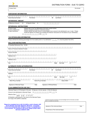 QDRO Distribution Form