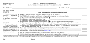 Kentucky Employee Withholding Exemption Certificate