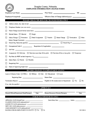 Douglas County Employee Information Change Form