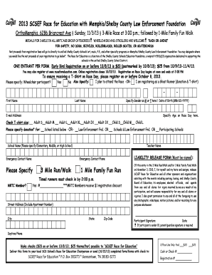 SCSEF Race for Education Registration Form