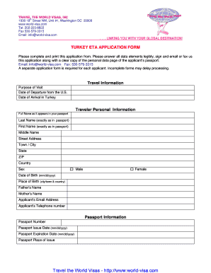 Turkey ETA Application Form