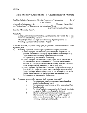 Non-Exclusive Real Estate Advertising Agreement