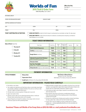 Thrill U Order Form