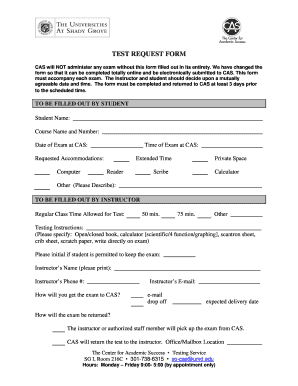 Test Request Form