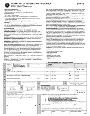 Indiana Voter Registration Application